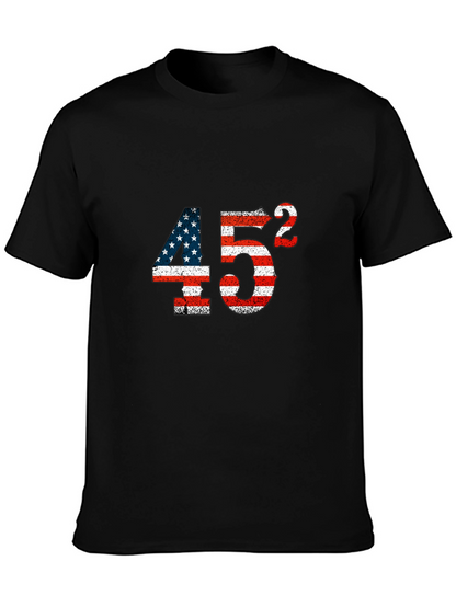 Patriotic 45 Squared American Flag Graphic Tee
