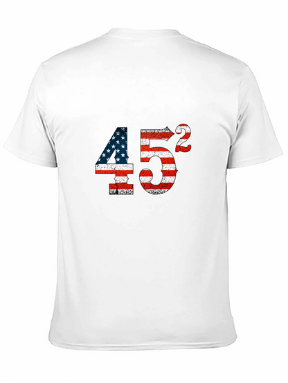Patriotic 45 Squared American Flag Graphic Tee