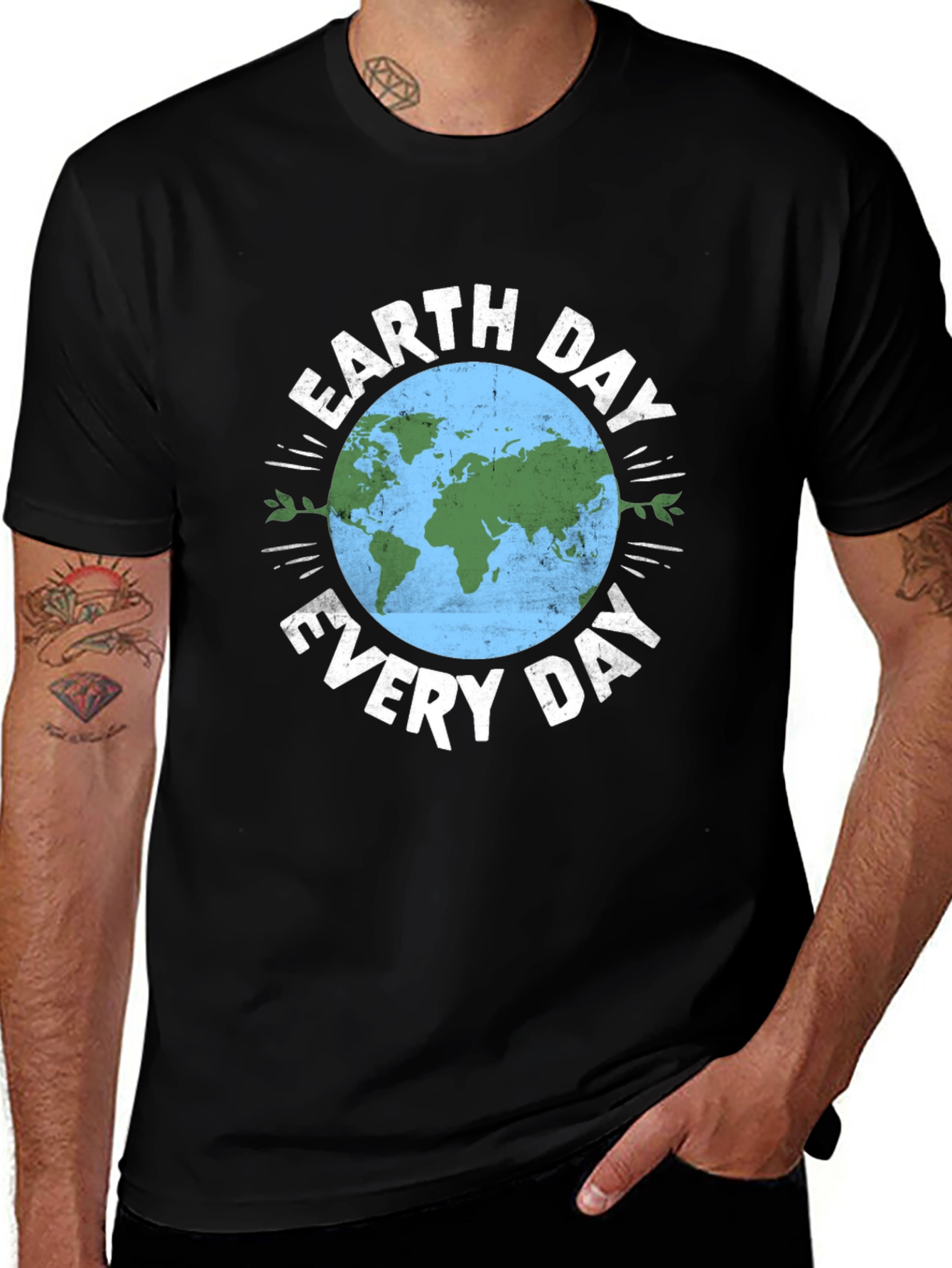 Earth Day Everyday Graphic Tee - Black