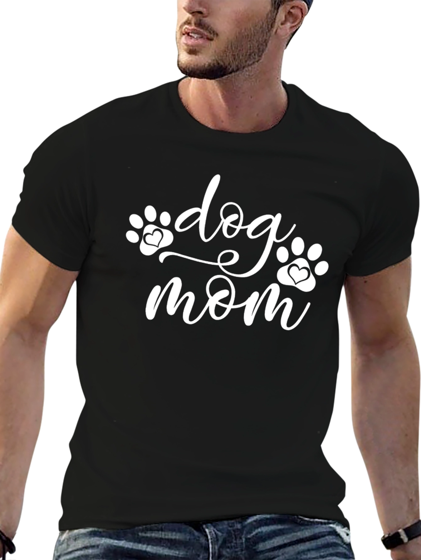 Dog Mom T-Shirt - Cute Paw Print Design