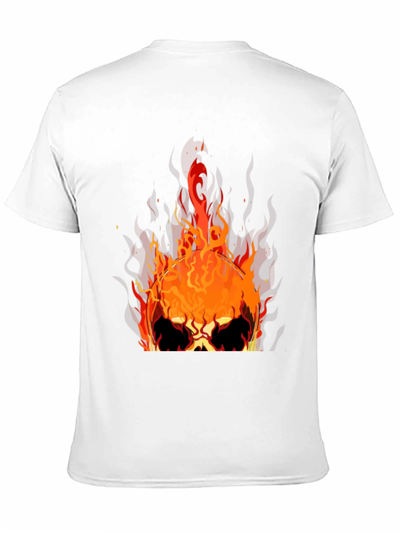 Flaming Skull Graphic Tee - Mens Black T-Shirt