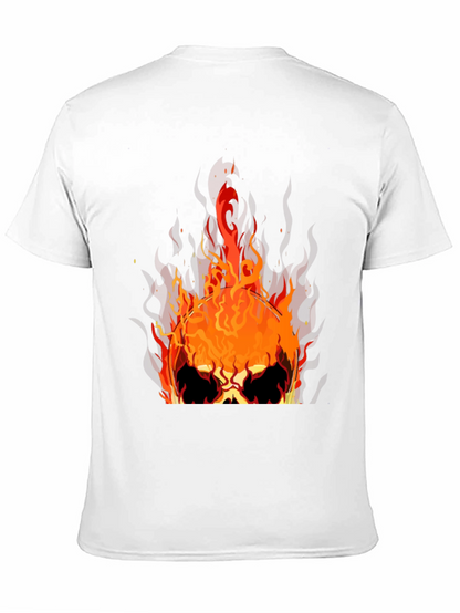 Flaming Skull Graphic Tee - Mens Black T-Shirt