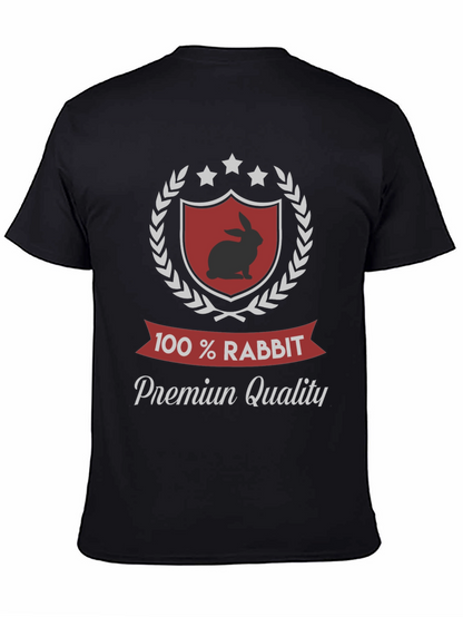 100% Rabbit Premium Quality Black T-Shirt