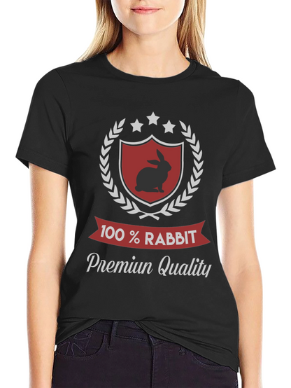100% Rabbit Premium Quality Black T-Shirt