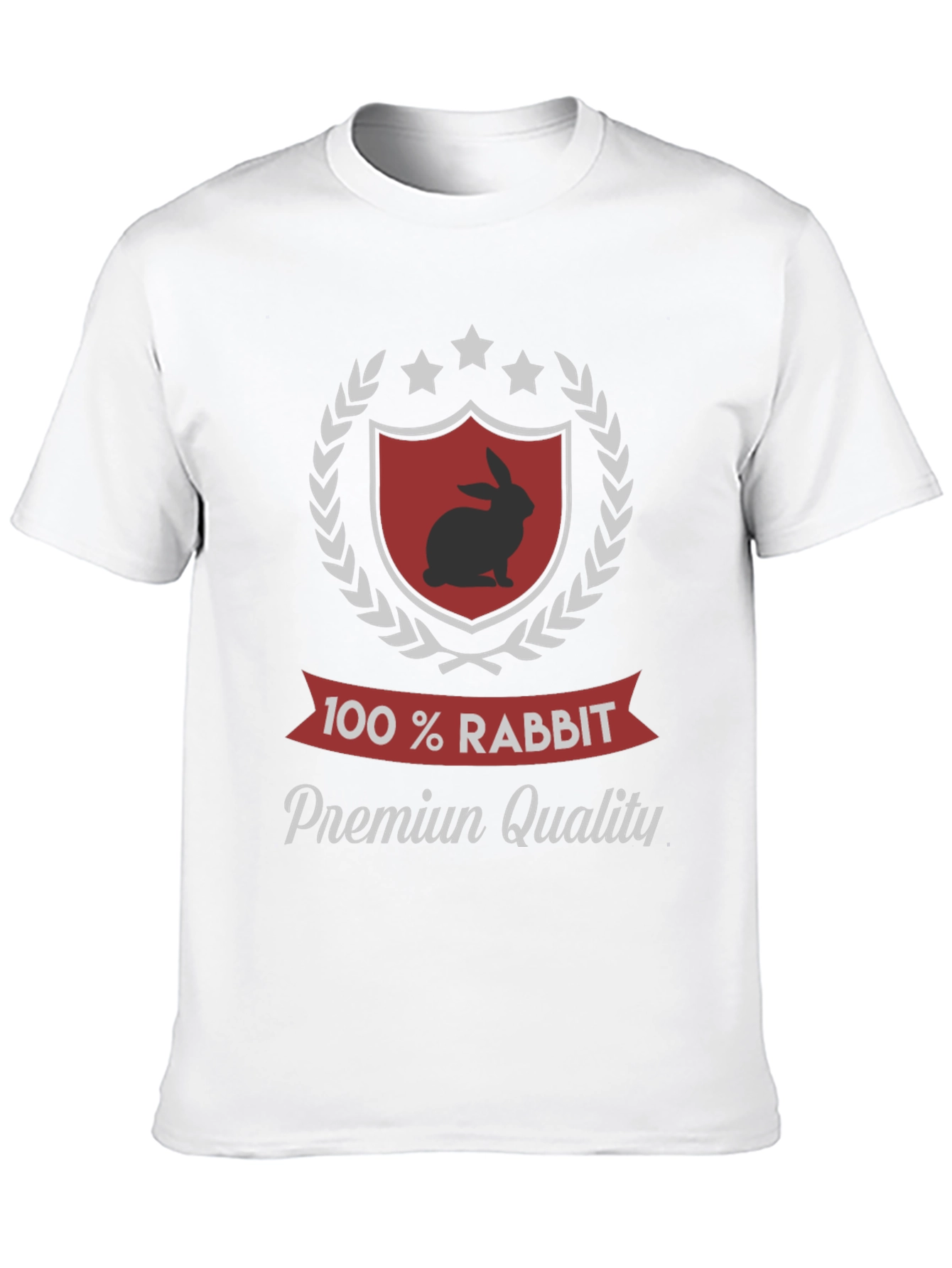 100% Rabbit Premium Quality Black T-Shirt
