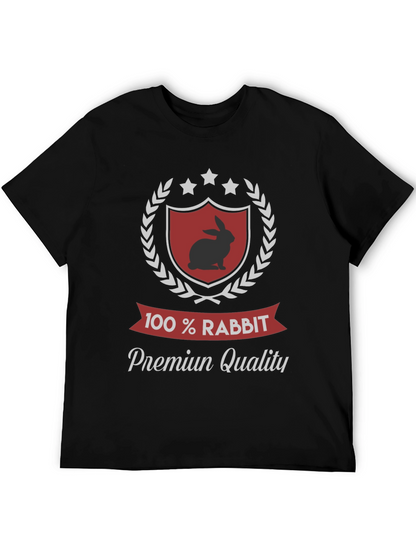 100% Rabbit Premium Quality Black T-Shirt