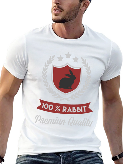 100% Rabbit Premium Quality Black T-Shirt