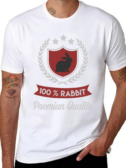 100% Rabbit Premium Quality Black T-Shirt