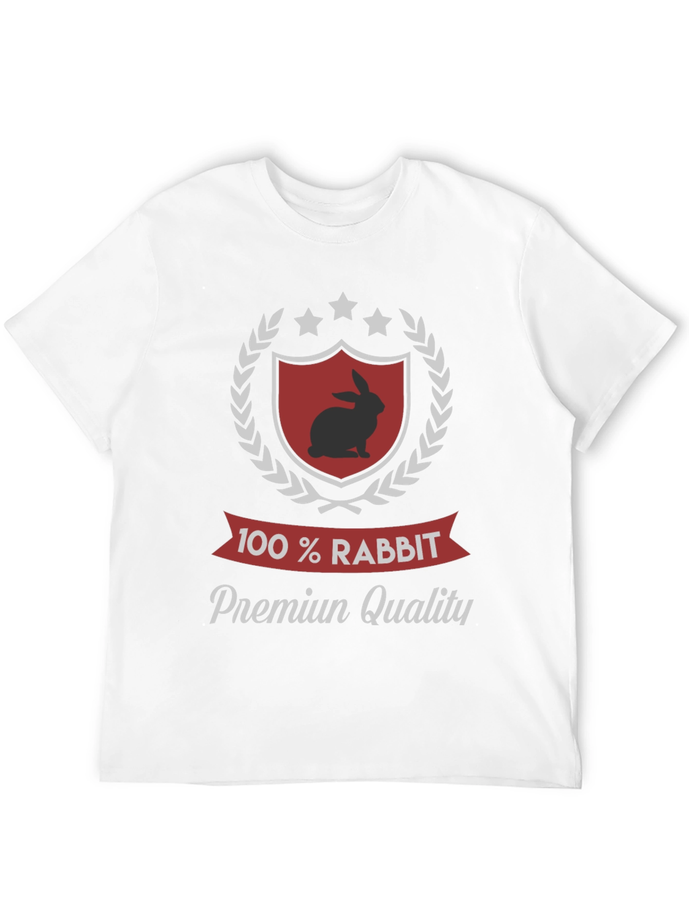 100% Rabbit Premium Quality Black T-Shirt