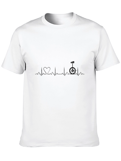 Heartbeat Unicycle Black T-Shirt