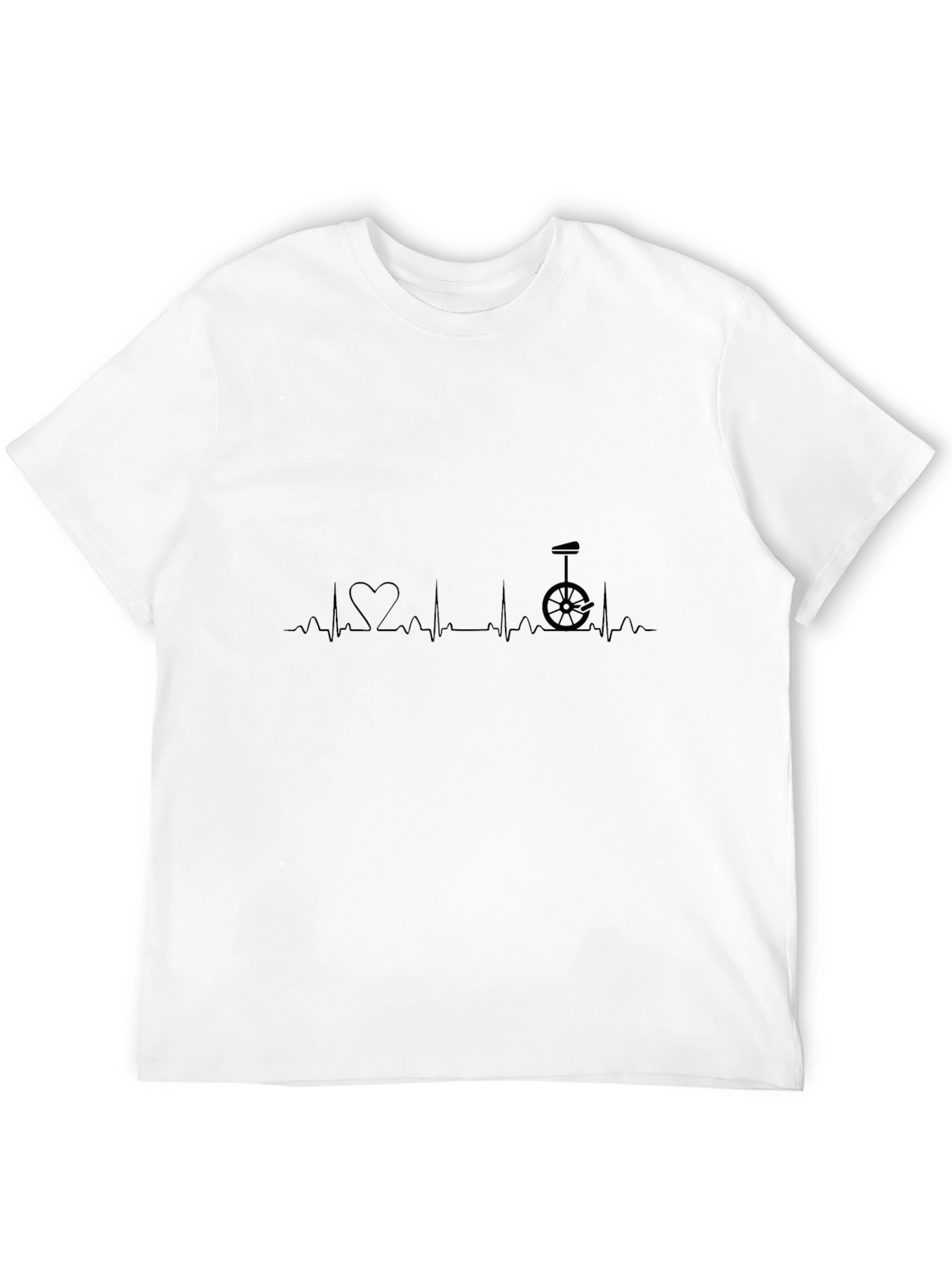 Heartbeat Unicycle Black T-Shirt