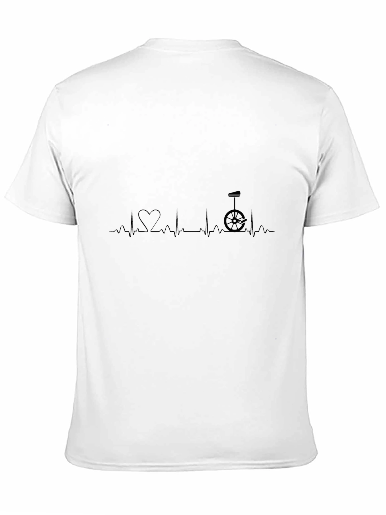 Heartbeat Unicycle Black T-Shirt
