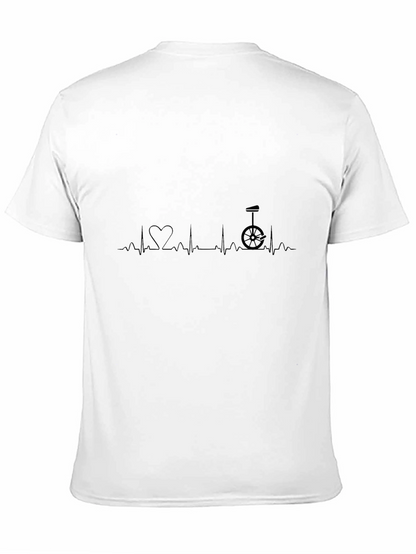 Heartbeat Unicycle Black T-Shirt